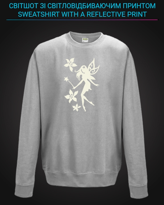 sweatshirt with Reflective Print Fairy - 5/6 grey