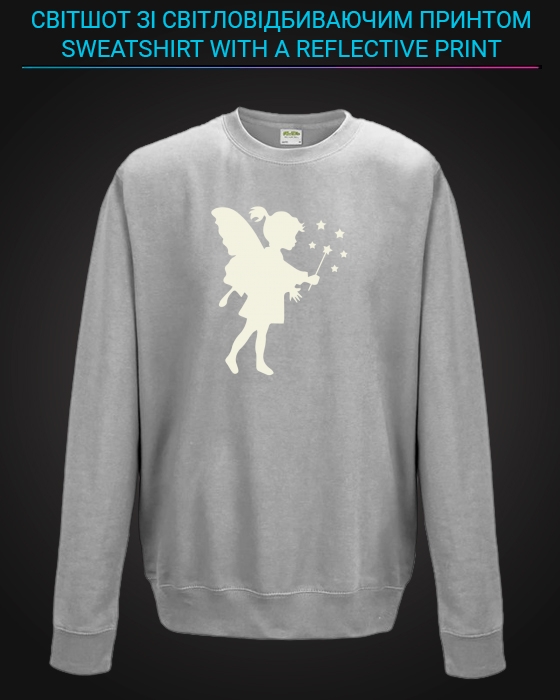sweatshirt with Reflective Print Little Fairy - 5/6 grey