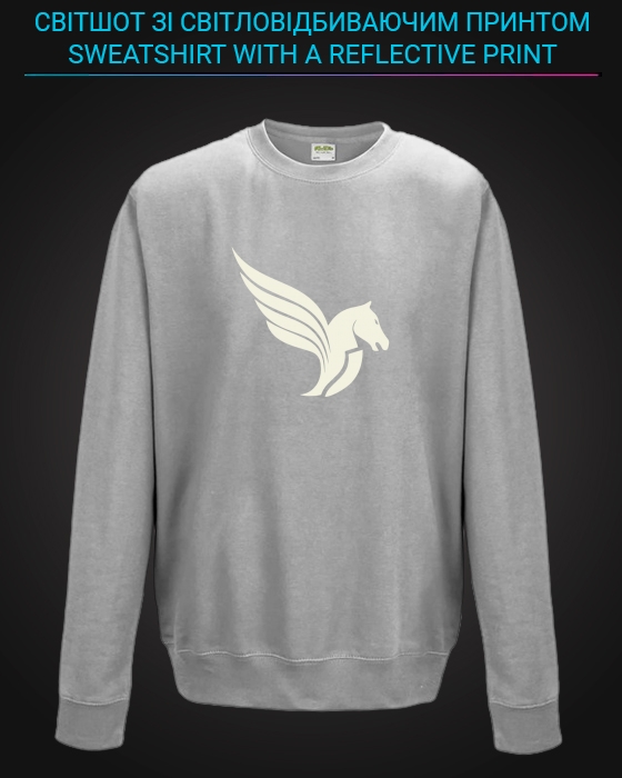 sweatshirt with Reflective Print Pegas Wings - 5/6 grey
