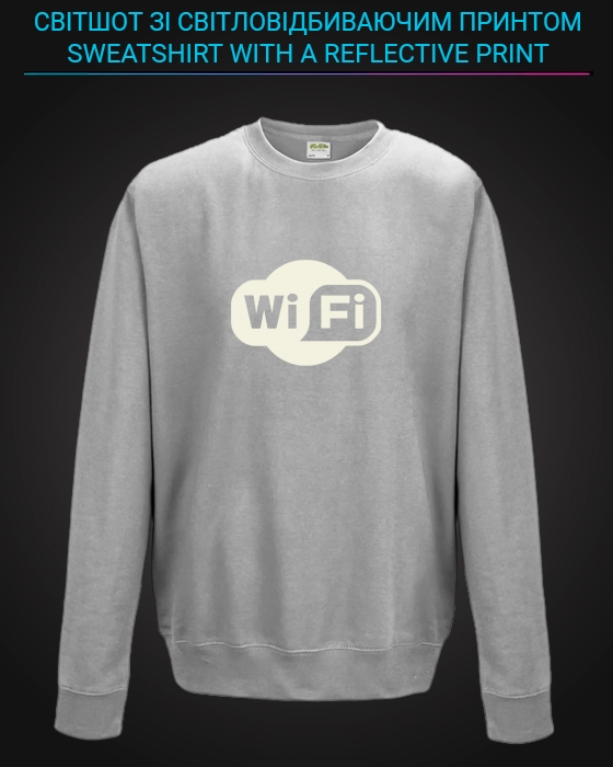 sweatshirt with Reflective Print Wifi - 5/6 grey