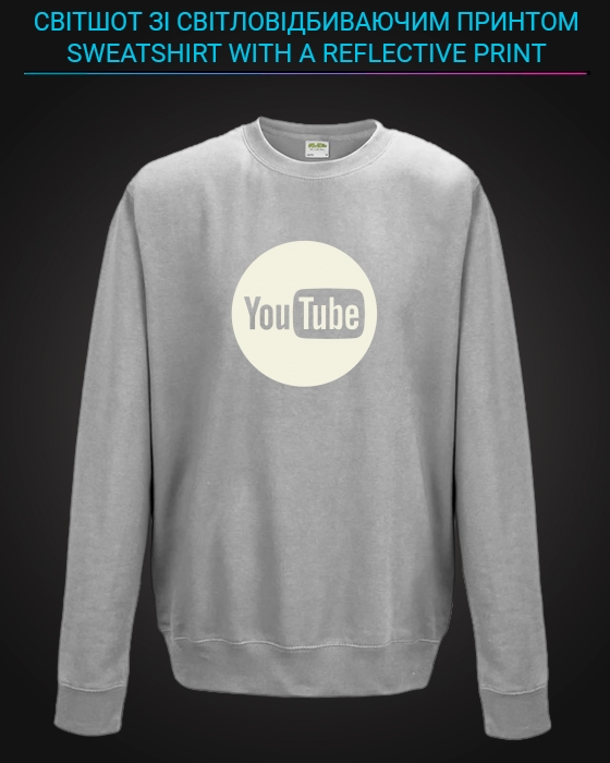 sweatshirt with Reflective Print Youtube Logo - 5/6 grey