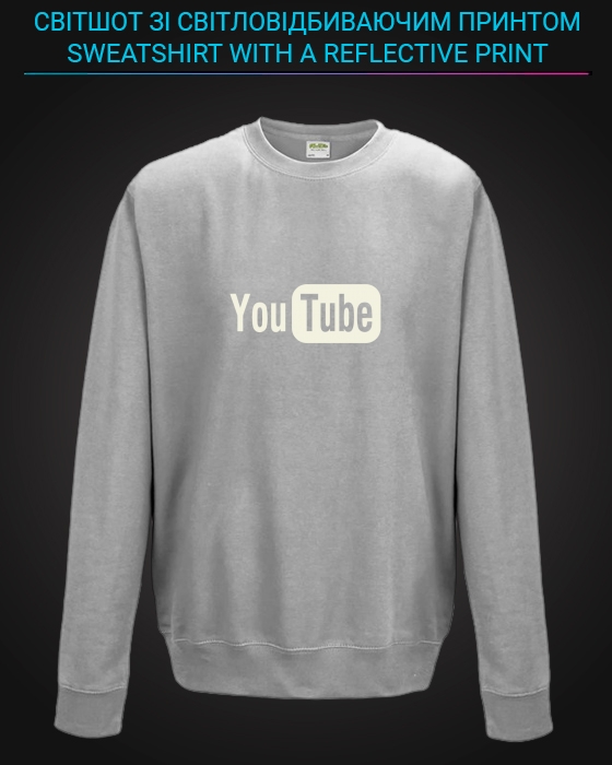 sweatshirt with Reflective Print Youtube - 5/6 grey