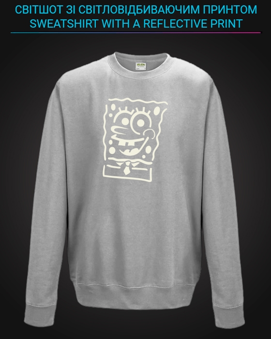 sweatshirt with Reflective Print Sponge Bob - 5/6 grey