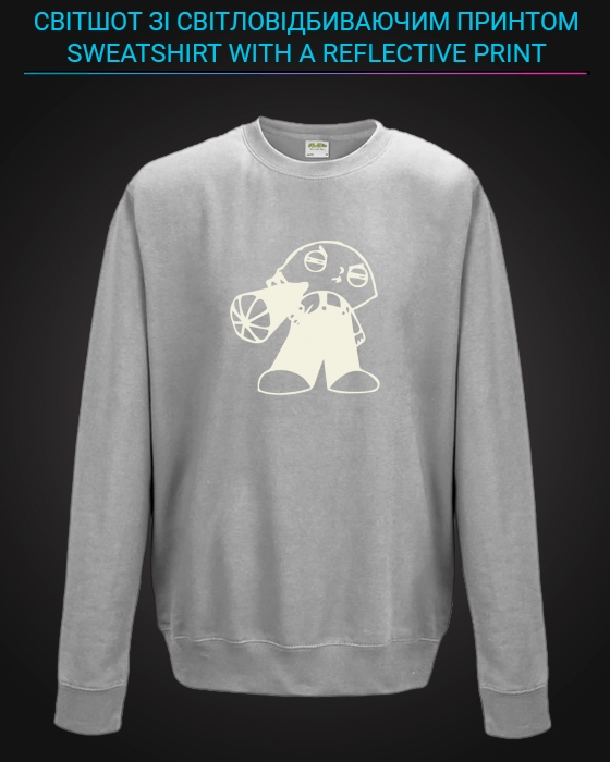 sweatshirt with Reflective Print Stewie Griffin - 5/6 grey