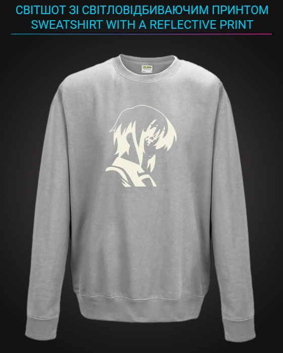 sweatshirt with Reflective Print Yuki Nagato - 5/6 grey