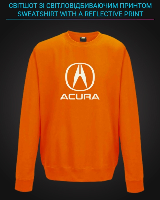 sweatshirt with Reflective Print Acura Logo - 5/6 orange