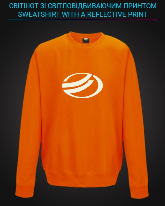 Свитшот со светоотражающим принтом ЗАЗ Логотип - 5/6 оранжевый