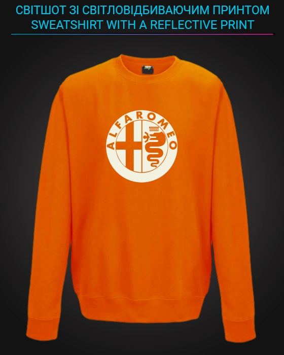 sweatshirt with Reflective Print Alfa Romeo Logo - 5/6 orange