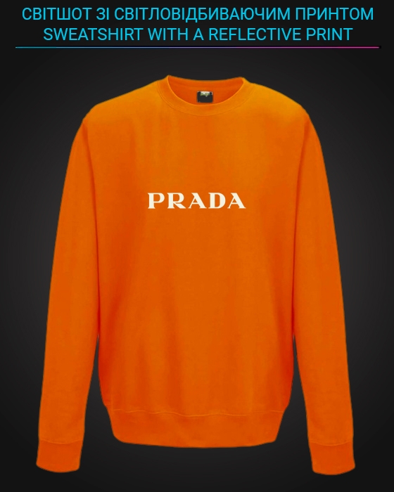 sweatshirt with Reflective Print Prada - 5/6 orange