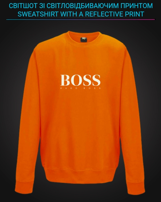 sweatshirt with Reflective Print Hugo Boss - 5/6 orange