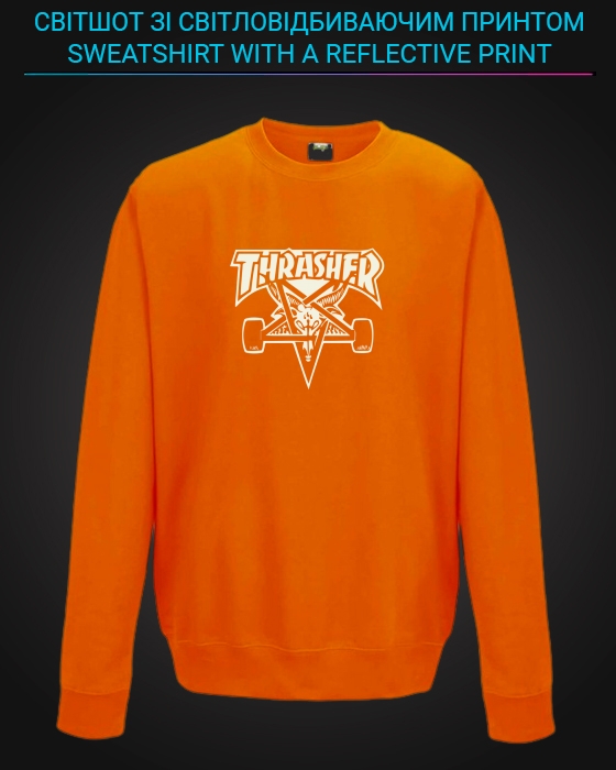 sweatshirt with Reflective Print Thrasher - 5/6 orange