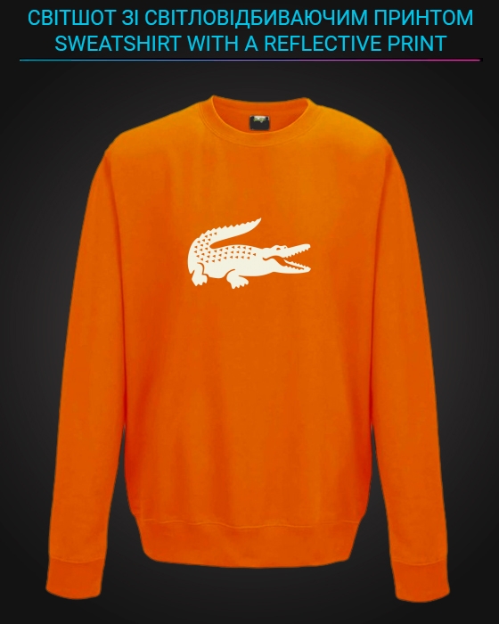 sweatshirt with Reflective Print Lacoste Crocodile - 5/6 orange