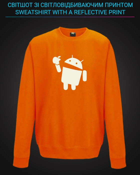 sweatshirt with Reflective Print Android - 5/6 orange