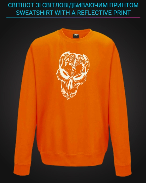 sweatshirt with Reflective Print Zombie - 5/6 orange
