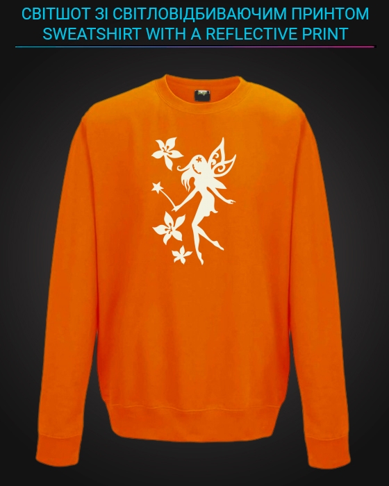 sweatshirt with Reflective Print Fairy - 5/6 orange