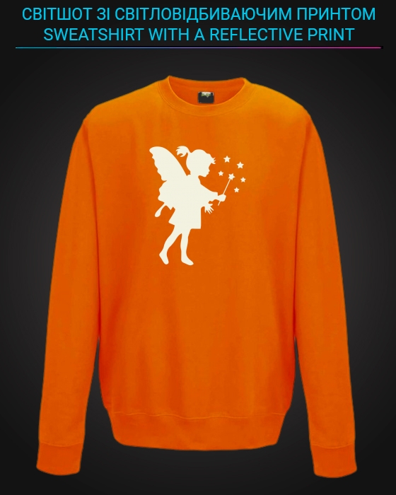 sweatshirt with Reflective Print Little Fairy - 5/6 orange