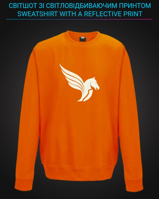 sweatshirt with Reflective Print Pegas Wings - 5/6 orange