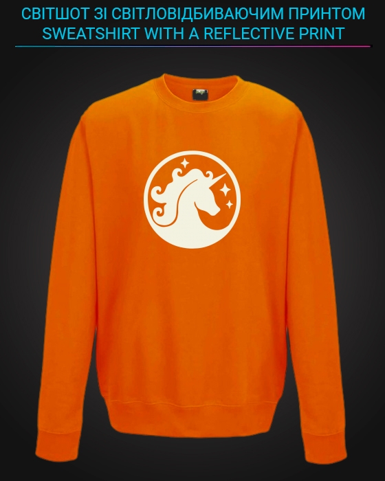 sweatshirt with Reflective Print Unicorn - 5/6 orange