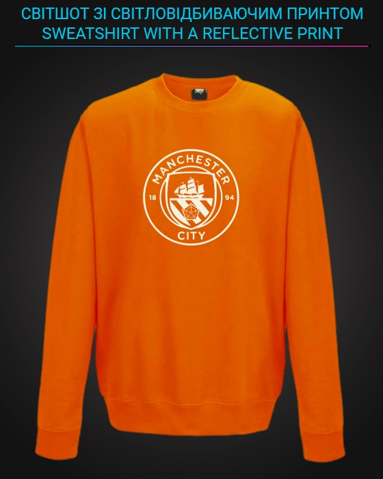 sweatshirt with Reflective Print Manchester City - 5/6 orange