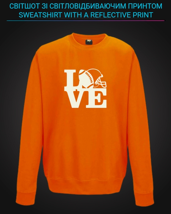 sweatshirt with Reflective Print American football - 5/6 orange