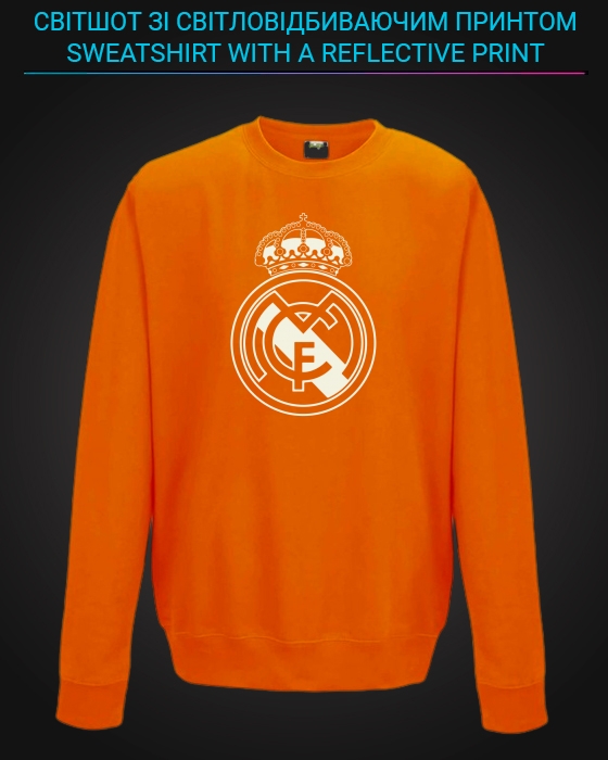 Свитшот со светоотражающим принтом Реал Мадрид - 5/6 оранжевый