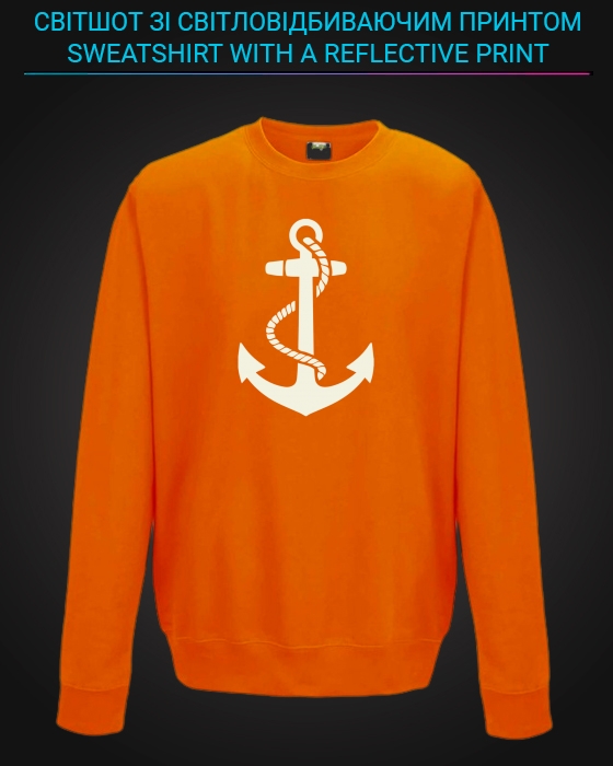 sweatshirt with Reflective Print Anchor - 5/6 orange