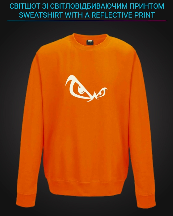 sweatshirt with Reflective Print Big Eyes - 5/6 orange