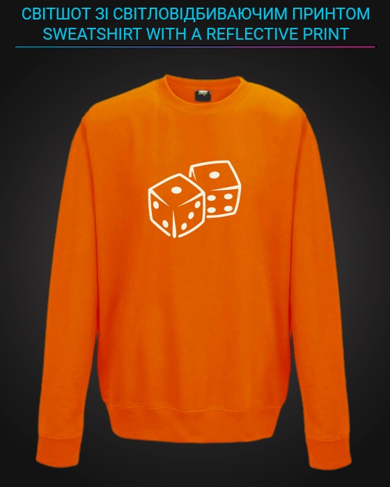 sweatshirt with Reflective Print Dice - 5/6 orange