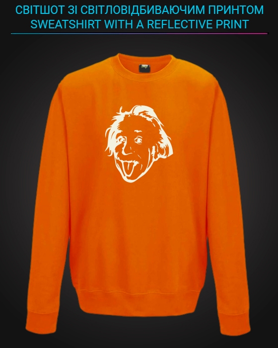 sweatshirt with Reflective Print Albert Einstein - 5/6 orange