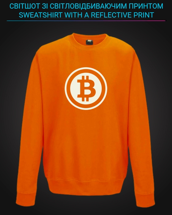 sweatshirt with Reflective Print Bitcoin - 5/6 orange