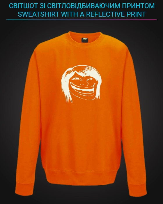 sweatshirt with Reflective Print Troll Girl - 5/6 orange