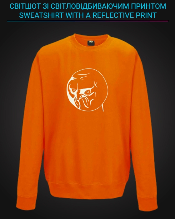 sweatshirt with Reflective Print Angry Face - 5/6 orange