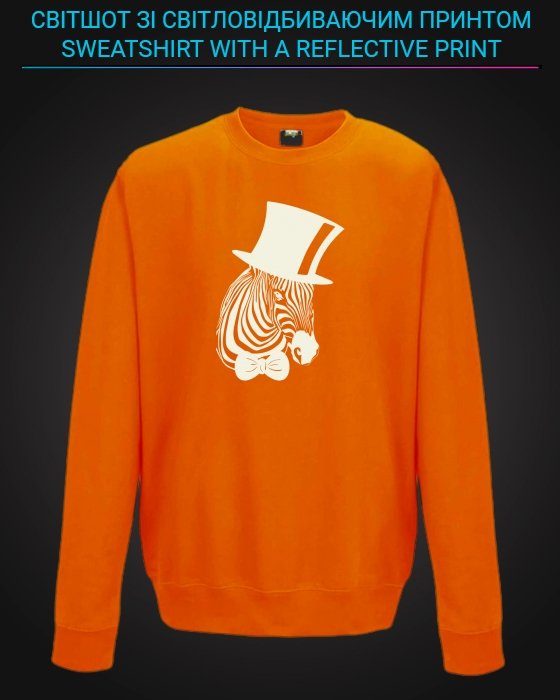 sweatshirt with Reflective Print Zebra Hat - 5/6 orange