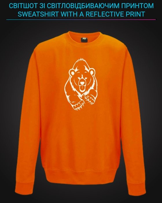 sweatshirt with Reflective Print Big Bear - 5/6 orange
