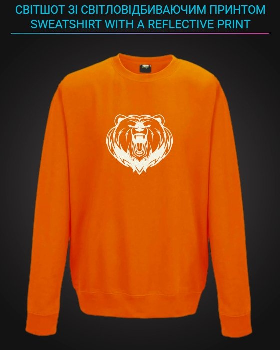 sweatshirt with Reflective Print The Bear Head - 5/6 orange