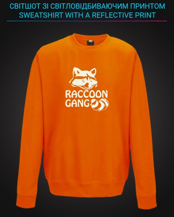 sweatshirt with Reflective Print Raccoon Gang - 5/6 orange