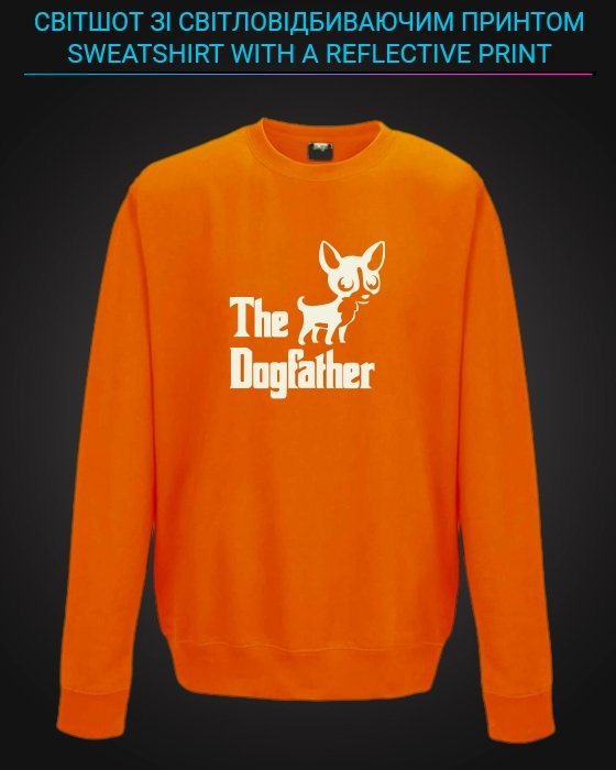 sweatshirt with Reflective Print The Dogfather - 5/6 orange