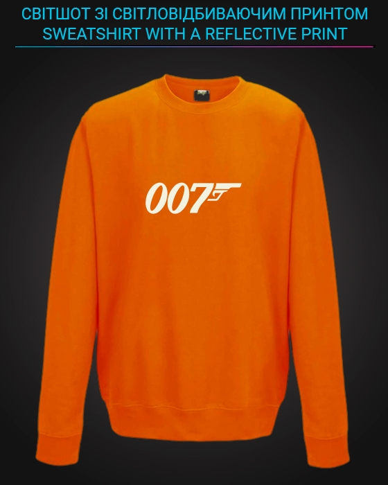 Свитшот со светоотражающим принтом Джеймс Бонд 007 - 5/6 оранжевый