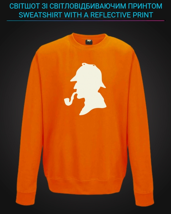 sweatshirt with Reflective Print Sherlock Holmes - 5/6 orange