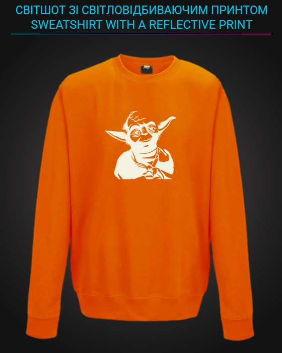 sweatshirt with Reflective Print Master Yoda - 5/6 orange