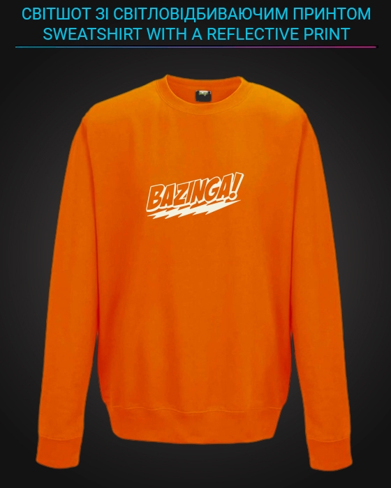 sweatshirt with Reflective Print Bazinga Logo - 5/6 orange