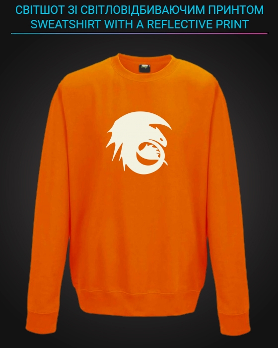 sweatshirt with Reflective Print How To Train Your Dragon - 5/6 orange