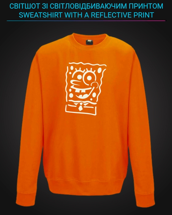 sweatshirt with Reflective Print Sponge Bob - 5/6 orange