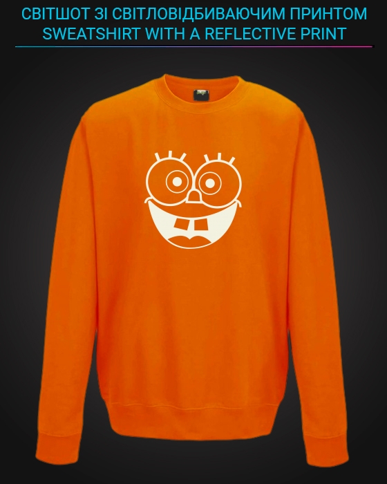 sweatshirt with Reflective Print Sponge Bob Face - 5/6 orange