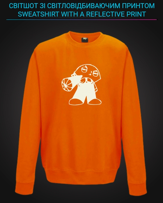 sweatshirt with Reflective Print Stewie Griffin - 5/6 orange