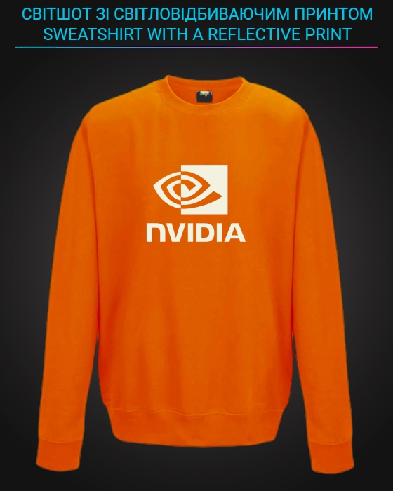 Свитшот со светоотражающим принтом NVIDIA - 5/6 оранжевый