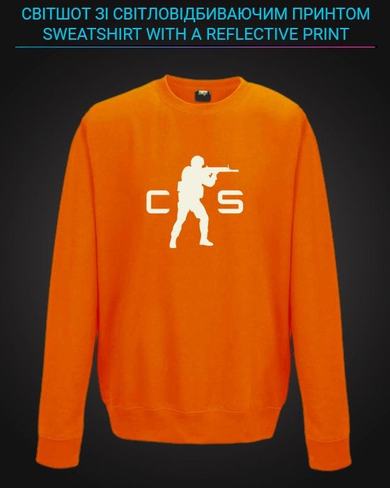 sweatshirt with Reflective Print CS GO Hero - 5/6 orange