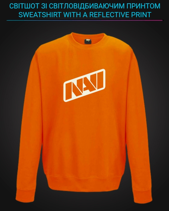 sweatshirt with Reflective Print NAVI - 5/6 orange