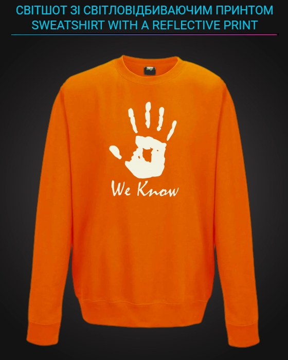 sweatshirt with Reflective Print We Know - 5/6 orange