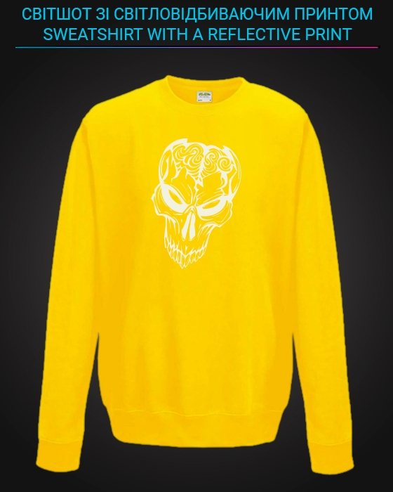 sweatshirt with Reflective Print Zombie - 5/6 yellow